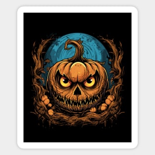 Halloween Pumpkin, Spooky Pumpkin Face Magnet